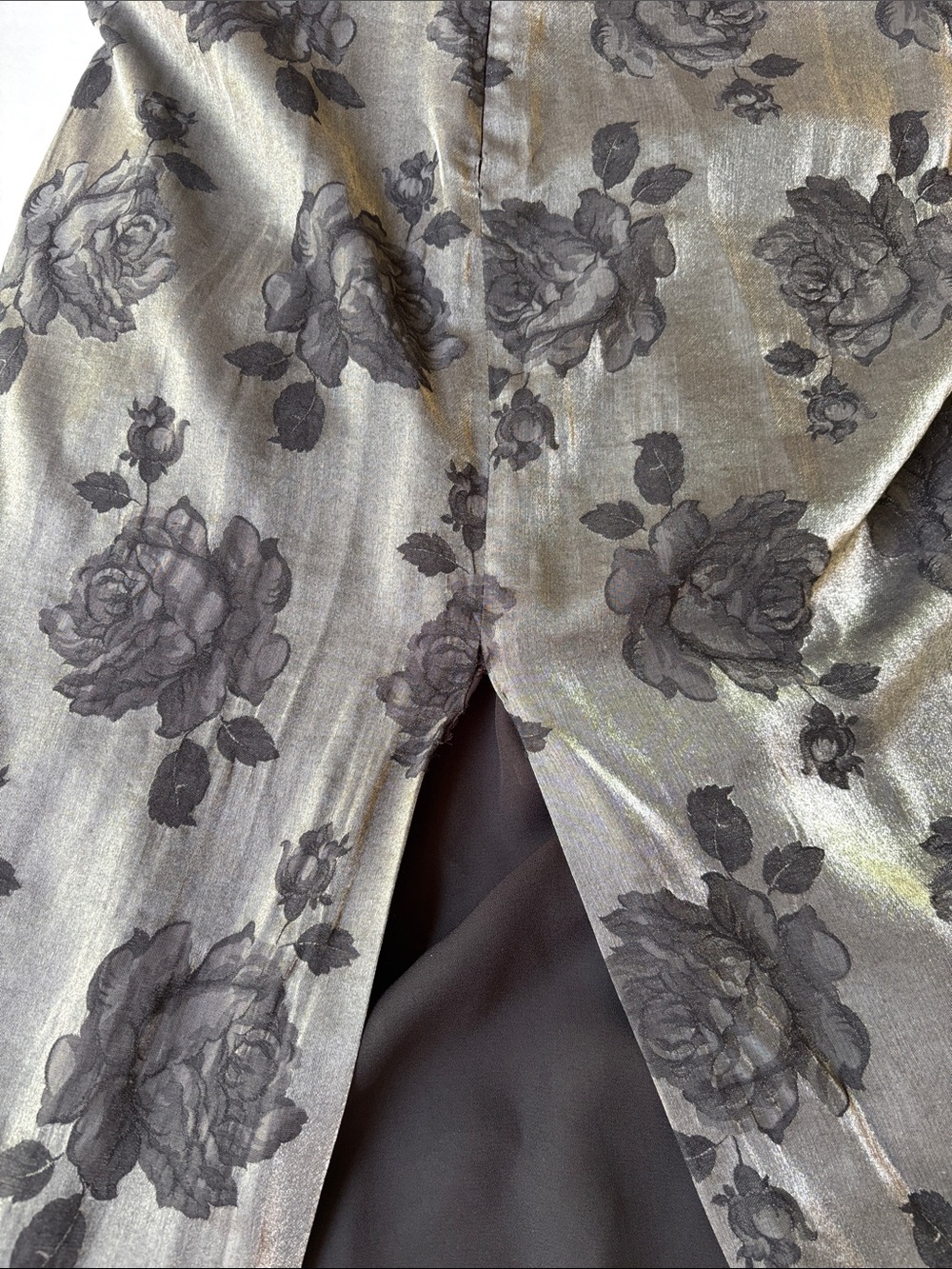 Vintage 90’s Cowl Neck Formal Evening Maxi Dress 4 Floral Rose Burnout Y2K Long - Picture 12 of 17